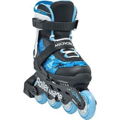 Раздвижные детские ролики Rollerblade Microblade SL размер 28-32 черно-голубые