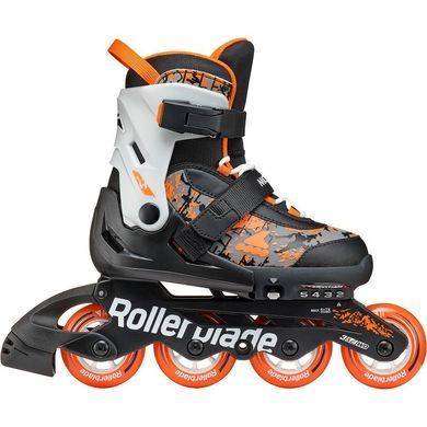 Раздвижные детские ролики Rollerblade Microblade SL размер 28-32 черно-оранжевые