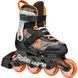 Раздвижные детские ролики Rollerblade Microblade SL размер 28-32 черно-оранжевые