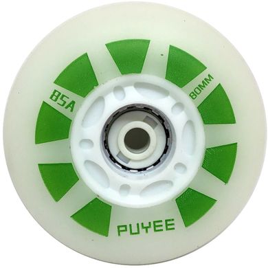 Светящиеся колеса для роликов Puyee Led зеленого цвета