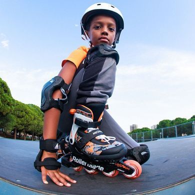 Раздвижные детские ролики Rollerblade Microblade SL размер 33-36,5 черно-оранжевые