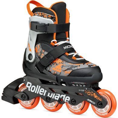Раздвижные детские ролики Rollerblade Microblade SL размер 33-36,5 черно-оранжевые